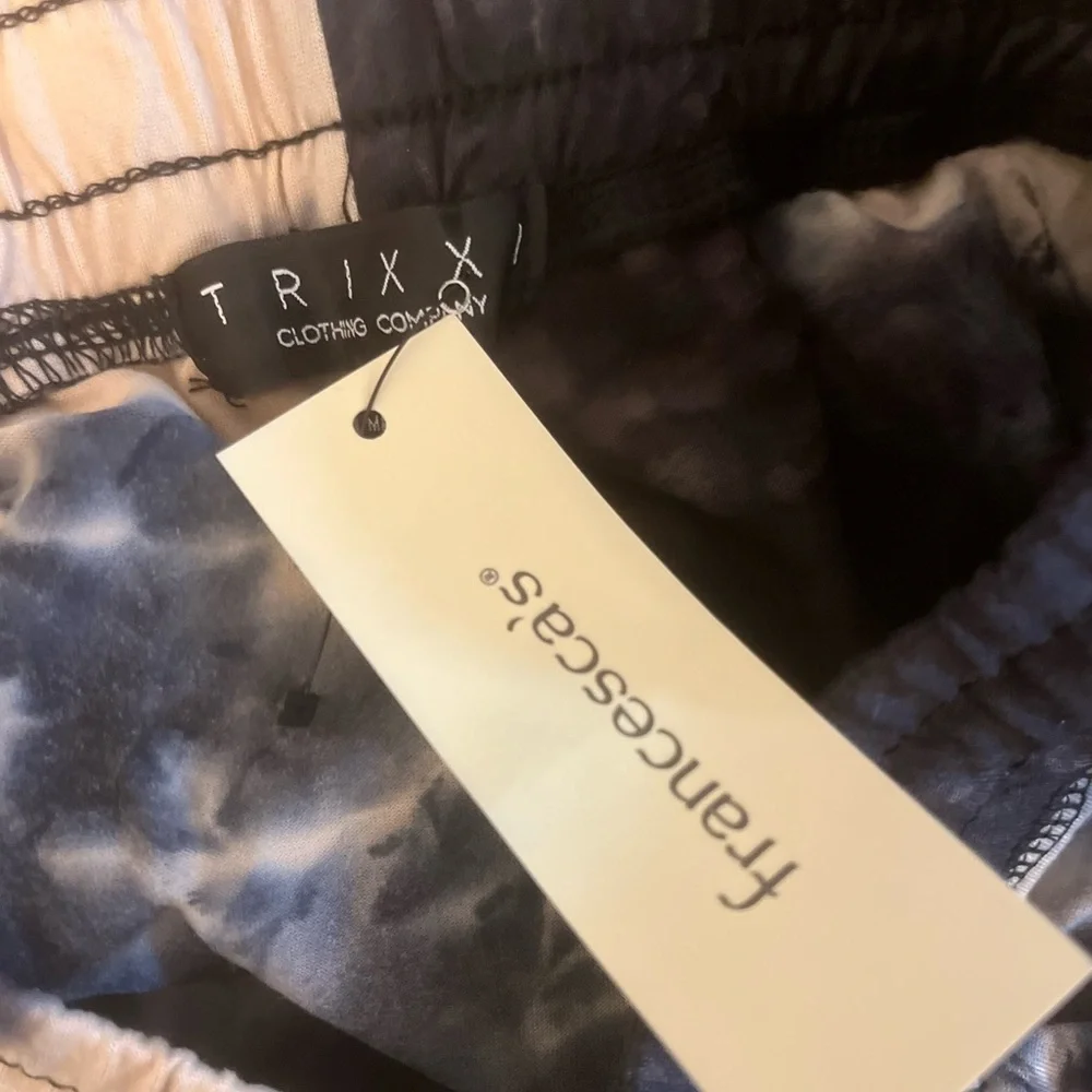 NWT Francesca's collection Pamela Tie Dye High Rise Sweat Pants Blue